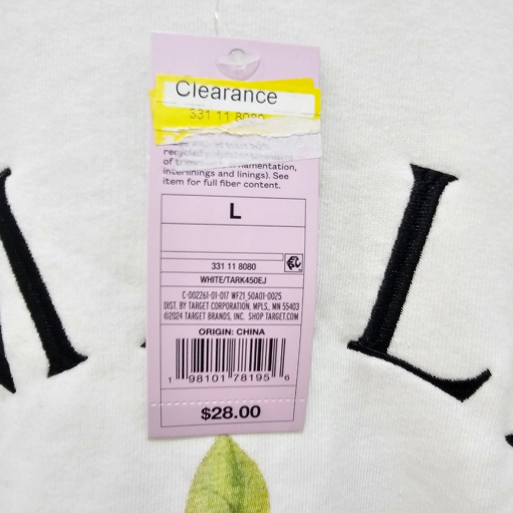 New Wild Fable Womans Large Amalfi Lemon Coast Graphic Crewneck Sweatshirt White - Picture 5 of 5